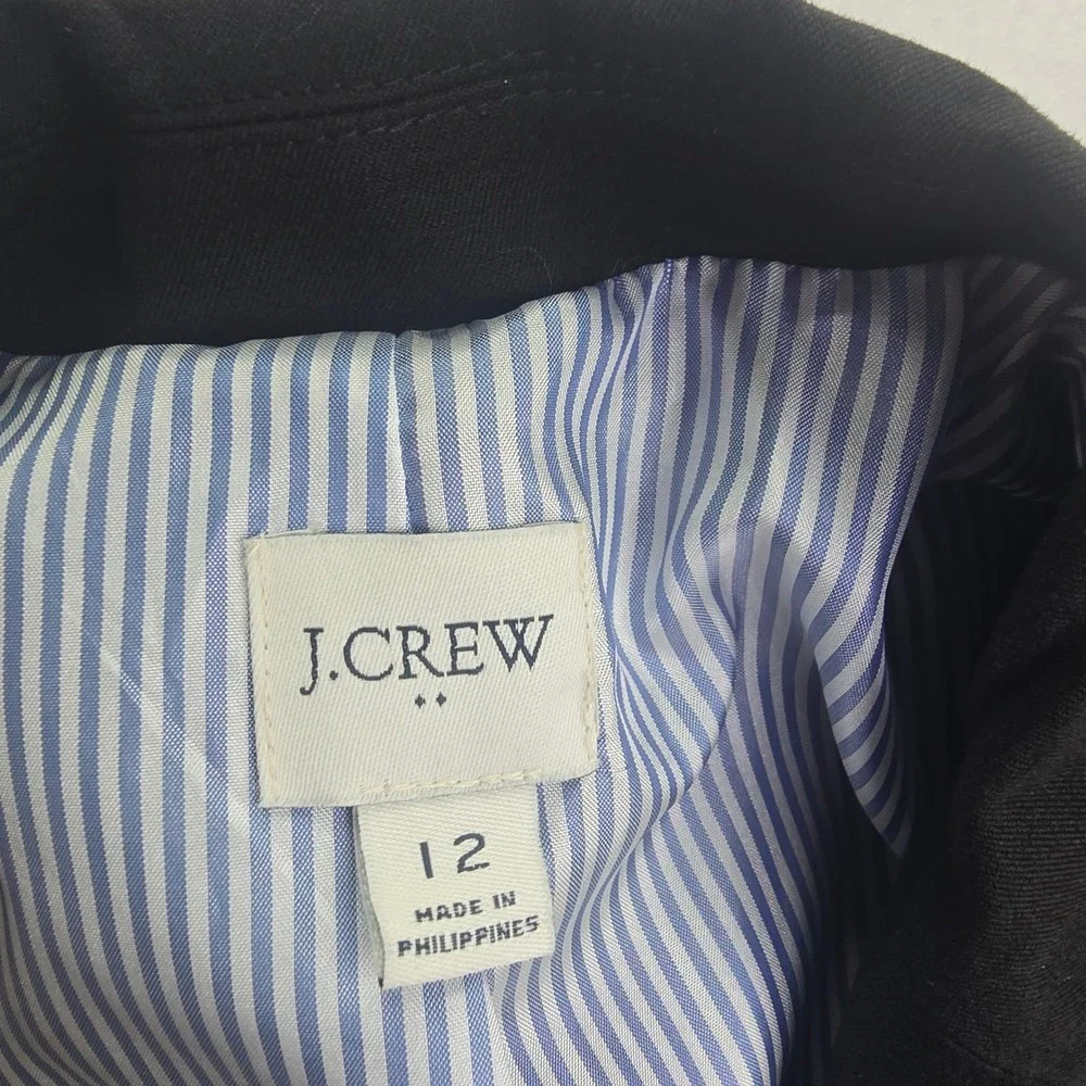 J. Crew Factory NWOT Cotton-blend two-button blazer Black Women's size‎ 12